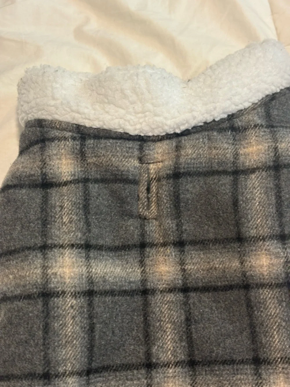 Sherpa-Lined Grey Plaid Dog Jacket “The Prairie” by Rachel Ashwell
